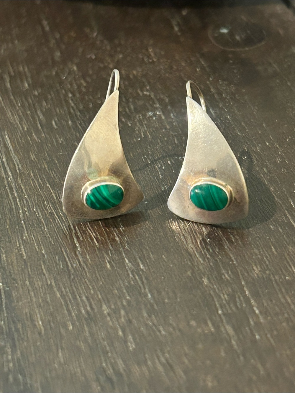 Vintage Native Drop Earrings stamped MF